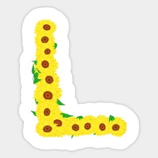 Sunflowers Initial Letter L (White Background) Sticker